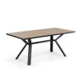 Table extensible jusqu'à 240 cm en métal noir et MDF - Donzella