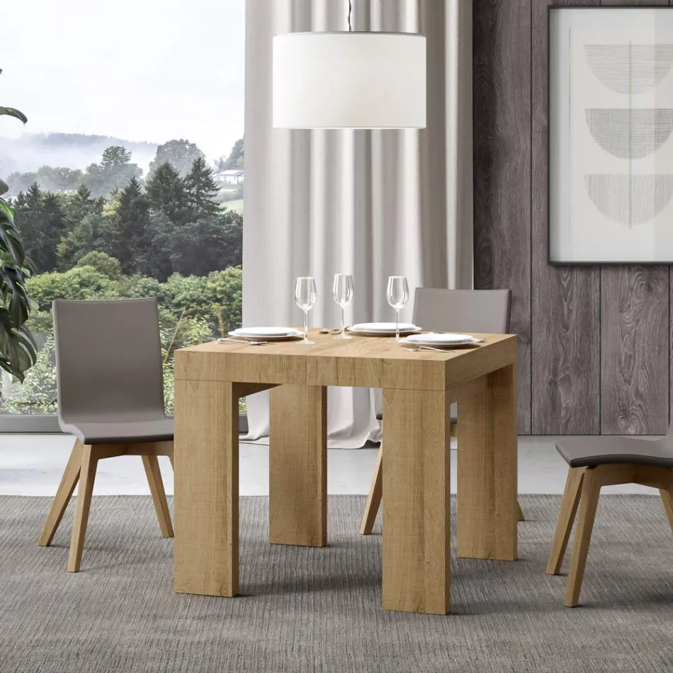 Table extensible jusqu'à 246 cm en microparticules de bois Made in Italy - Arbre Viadurini