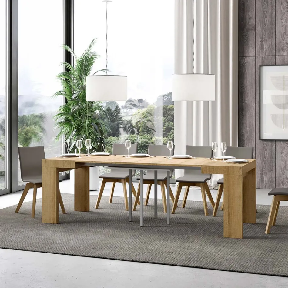 Table extensible jusqu'à 246 cm en microparticules de bois Made in Italy - Arbre Viadurini