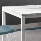 Table extensible jusqu'à 260 cm avec plateau en mélamine finition Calacatta - Shaila Viadurini