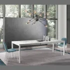 Table extensible jusqu'à 260 cm avec plateau en mélamine finition Calacatta - Shaila Viadurini