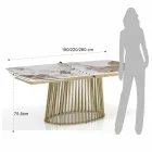Table extensible jusqu'à 260 cm en finition céramique, marbre et métal - Veneto Viadurini