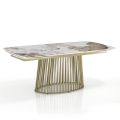 Table extensible jusqu'à 260 cm en finition céramique, marbre et métal - Veneto
