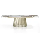 Table extensible jusqu'à 260 cm en finition céramique, marbre et métal - Veneto Viadurini