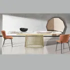 Table extensible jusqu'à 260 cm en finition céramique, marbre et métal - Veneto Viadurini