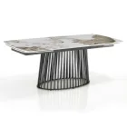 Table extensible jusqu'à 260 cm en finition céramique, marbre et métal - Veneto Viadurini