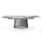 Table extensible jusqu'à 260 cm en finition céramique, marbre et métal - Veneto Viadurini
