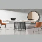 Table extensible jusqu'à 260 cm en finition céramique, marbre et métal - Veneto Viadurini