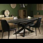 Table à rallonge 260 cm en métal et pierre de synthèse - Underwater Viadurini