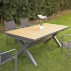 Table extensible 263 cm en aluminium et teck massif - Lilia Viadurini