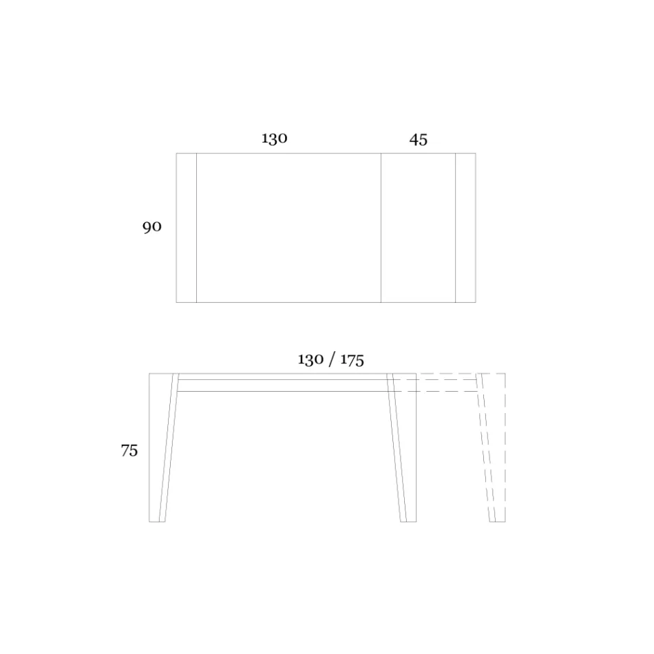 Table extensible jusqu'à 265 cm en bois de noyer Canaletto Made in Italy - Orchidea Viadurini