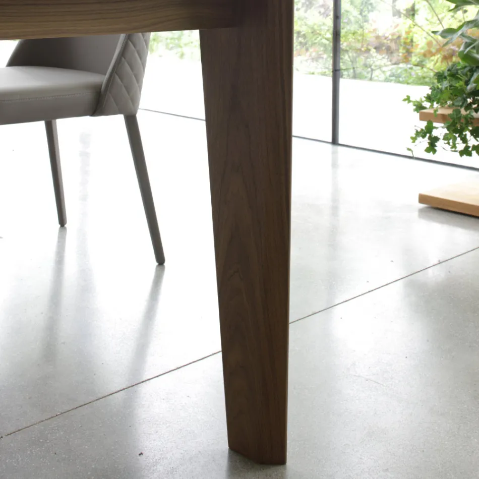 Table extensible jusqu'à 265 cm en bois de noyer Canaletto Made in Italy - Orchidea Viadurini