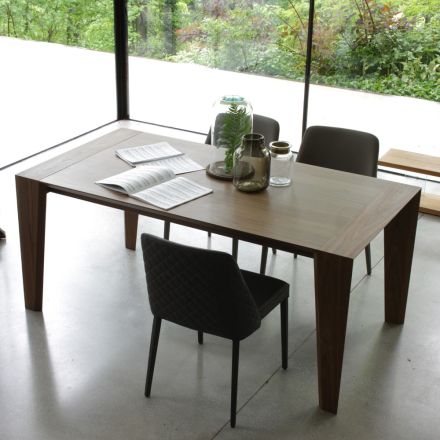 Table extensible jusqu'à 265 cm en bois de noyer Canaletto Made in Italy - Orchidea Viadurini
