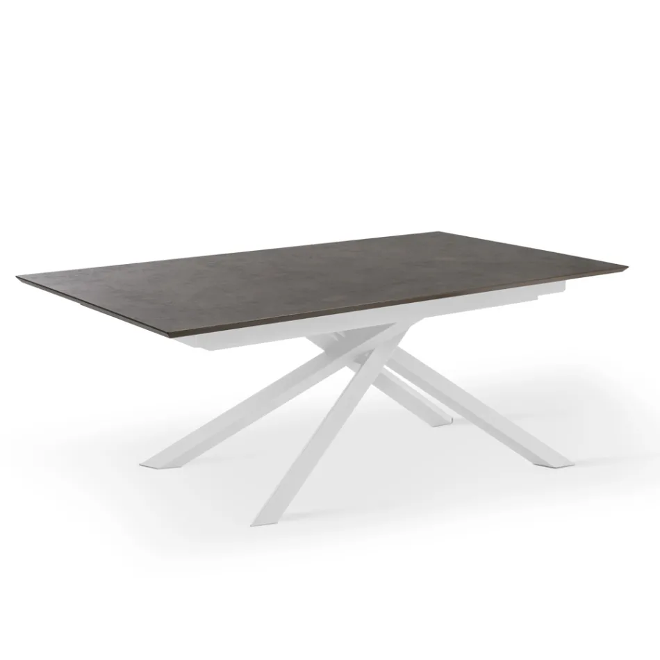 Table extensible jusqu'à 270 cm avec plateau HPL et piètement aluminium - Recherche Viadurini
