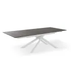Table extensible jusqu'à 270 cm avec plateau HPL et piètement aluminium - Recherche Viadurini