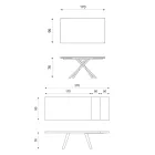 Table extensible jusqu'à 270 cm avec plateau HPL et piètement aluminium - Recherche Viadurini