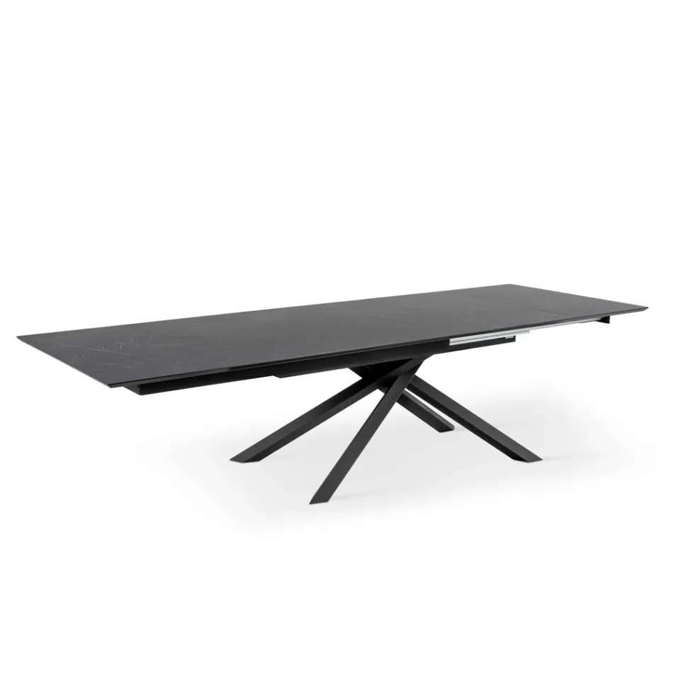 Table extensible jusqu'à 270 cm avec plateau HPL et piètement aluminium - Recherche Viadurini