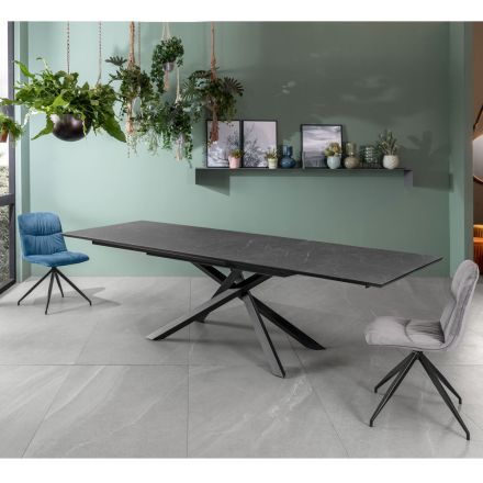 Table extensible jusqu'à 270 cm avec plateau HPL et piètement aluminium - Recherche Viadurini