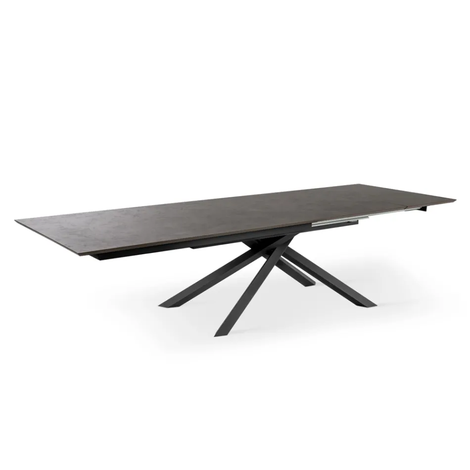 Table extensible jusqu'à 270 cm avec plateau HPL et piètement aluminium - Recherche Viadurini