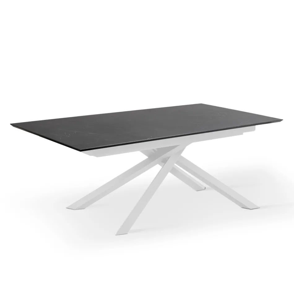 Table extensible jusqu'à 270 cm avec plateau HPL et piètement aluminium - Recherche Viadurini