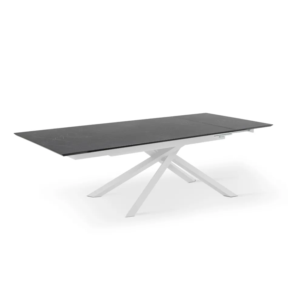 Table extensible jusqu'à 270 cm avec plateau HPL et piètement aluminium - Recherche Viadurini