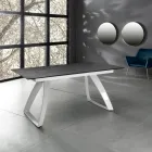 Table extensible jusqu'à 270 cm avec plateau HPL et piètement aluminium - Villongo Viadurini