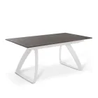 Table extensible jusqu'à 270 cm avec plateau HPL et piètement aluminium - Villongo Viadurini