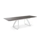 Table extensible jusqu'à 270 cm avec plateau HPL et piètement aluminium - Villongo Viadurini