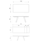 Table extensible jusqu'à 270 cm avec plateau HPL et piètement aluminium - Villongo Viadurini