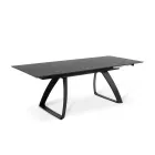 Table extensible jusqu'à 270 cm avec plateau HPL et piètement aluminium - Villongo Viadurini