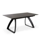 Table extensible jusqu'à 270 cm avec plateau HPL et piètement aluminium - Villongo Viadurini