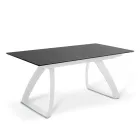 Table extensible jusqu'à 270 cm avec plateau HPL et piètement aluminium - Villongo Viadurini