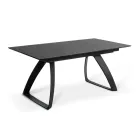 Table extensible jusqu'à 270 cm avec plateau HPL et piètement aluminium - Villongo Viadurini