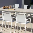 Table extensible jusqu'à 276 cm avec revêtement en aluminium effet bois - Ovara Viadurini