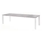 Table extensible jusqu'à 276 cm avec revêtement en aluminium effet bois - Ovara Viadurini