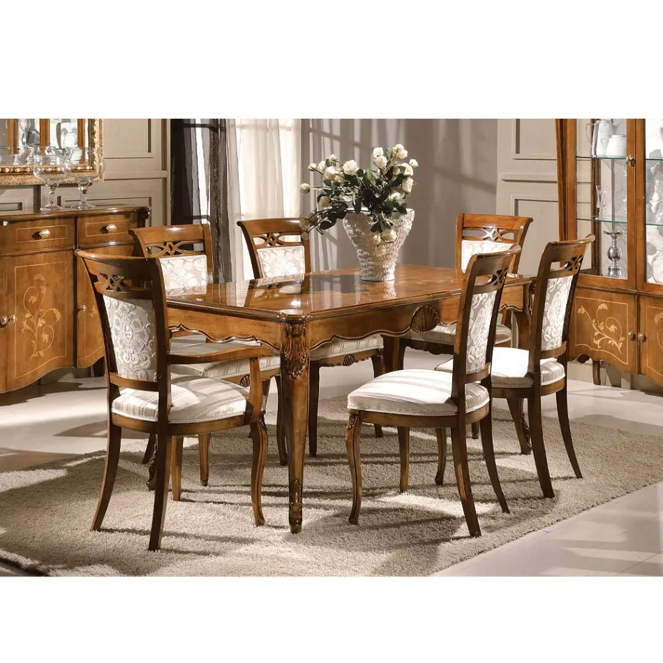 Table extensible à 280 cm en bois de noyer Bassano Made in Italy - Caligola Viadurini