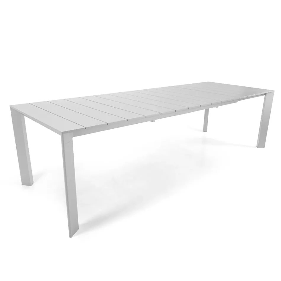 Table à rallonge 281 cm en aluminium avec plateau à lamelles - Specific Viadurini