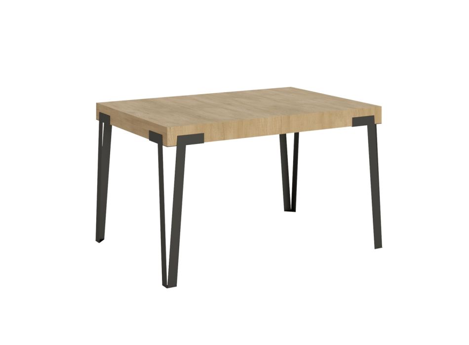 Table extensible jusqu'à 284 cm avec pieds en fer fabriquée en Italie - Collina Viadurini