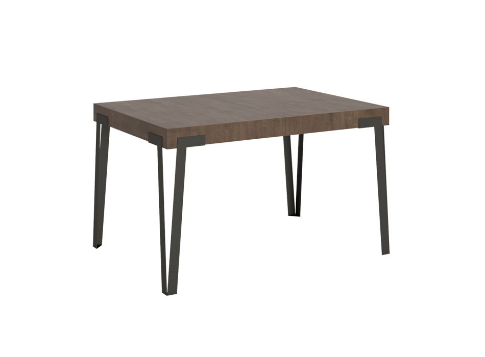 Table extensible jusqu'à 284 cm avec pieds en fer fabriquée en Italie - Collina Viadurini