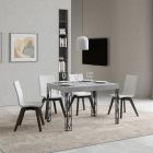 Table extensible jusqu'à 284 cm en bois et fer Made in Italy - Fiume Viadurini