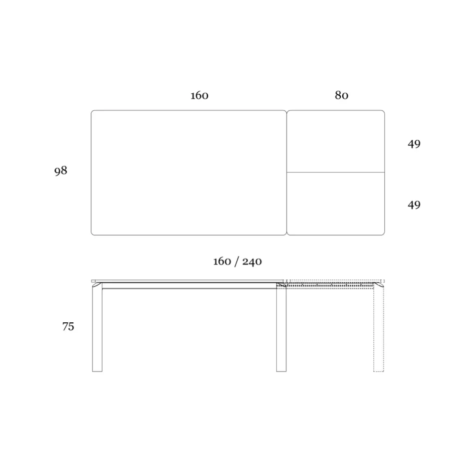 Table extensible jusqu'à 298 cm en céramique et métal Made in Italy - Tulip Viadurini