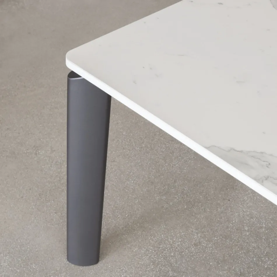 Table extensible jusqu'à 298 cm en céramique et métal Made in Italy - Tulip Viadurini