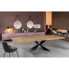 Table Extensible jusqu'à 300 cm avec Base en Métal et Plateau en Chêne - Marine Viadurini