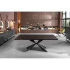 Table Extensible jusqu'à 300 cm avec Base en Métal et Plateau en Chêne - Marine Viadurini