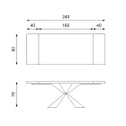 Table Extensible jusqu'à 300 cm avec Base en Métal et Plateau en Chêne - Marine Viadurini