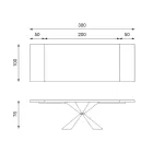 Table Extensible jusqu'à 300 cm avec Base en Métal et Plateau en Chêne - Marine Viadurini