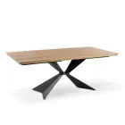 Table Extensible jusqu'à 300 cm avec Base en Métal et Plateau en Chêne - Marine Viadurini