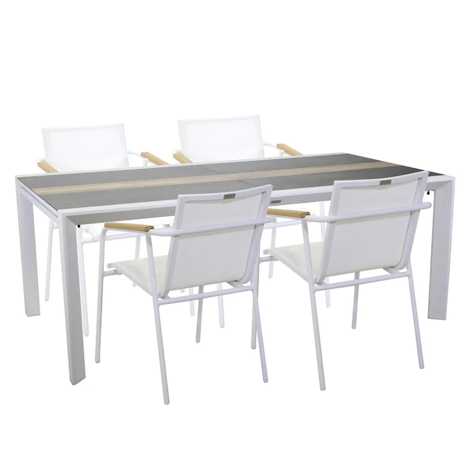 Table à rallonge 300 cm en aluminium avec plateau en stratifié - Righello Viadurini