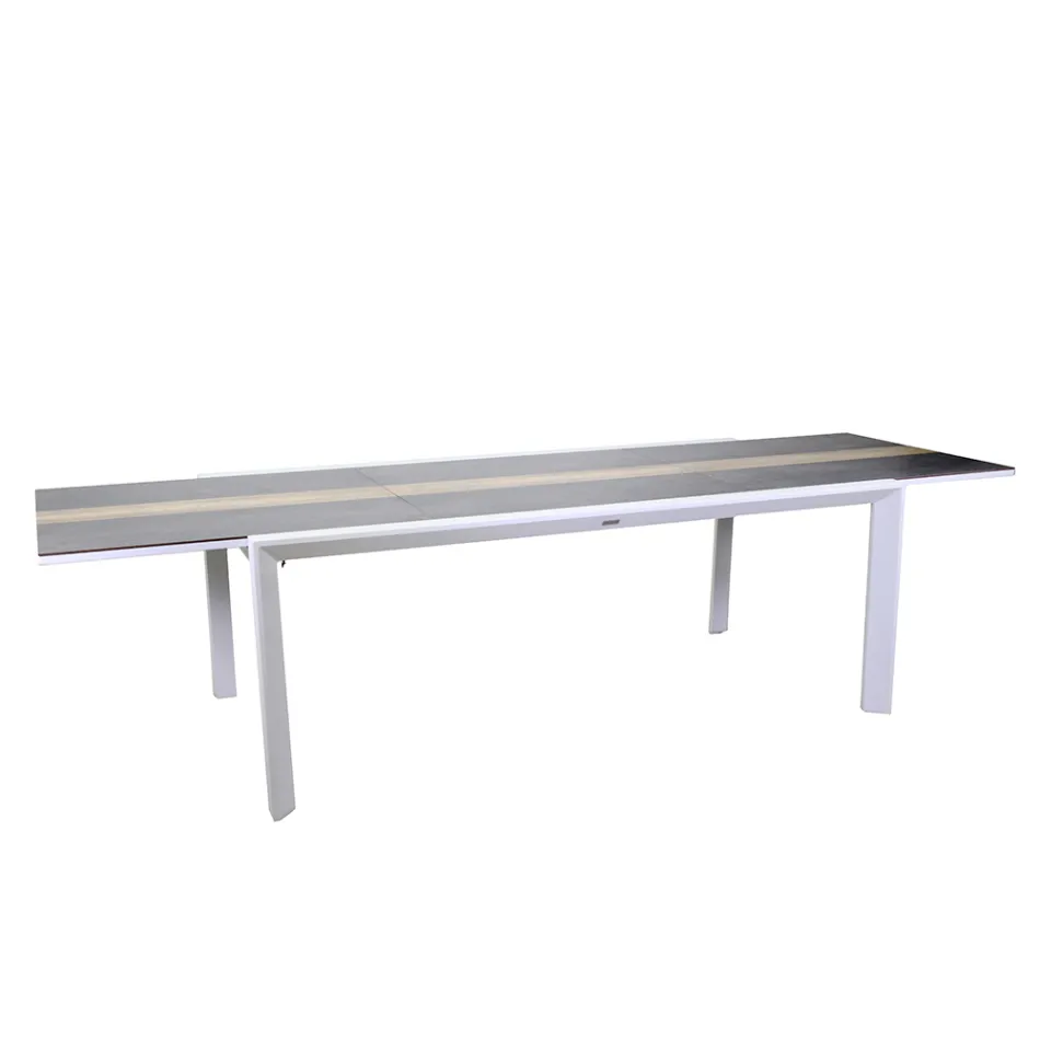 Table à rallonge 300 cm en aluminium avec plateau en stratifié - Righello Viadurini