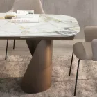 Table extensible 300 cm en métal et plateau en pierre frittée - Taviria Viadurini